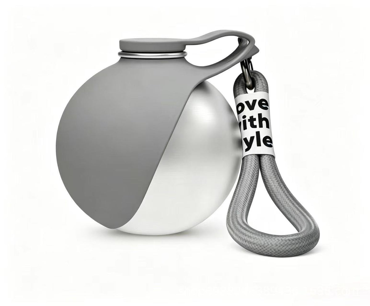 Portable Dog Water Bottle – 304 Stainless Steel Travel Water Dispenser with Carry Rope