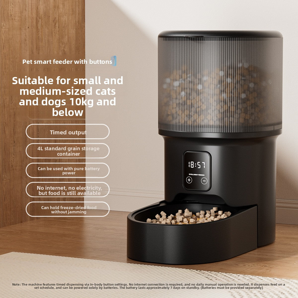 Automatic Pet Feeder – 4L Smart Food Dispenser with Timer