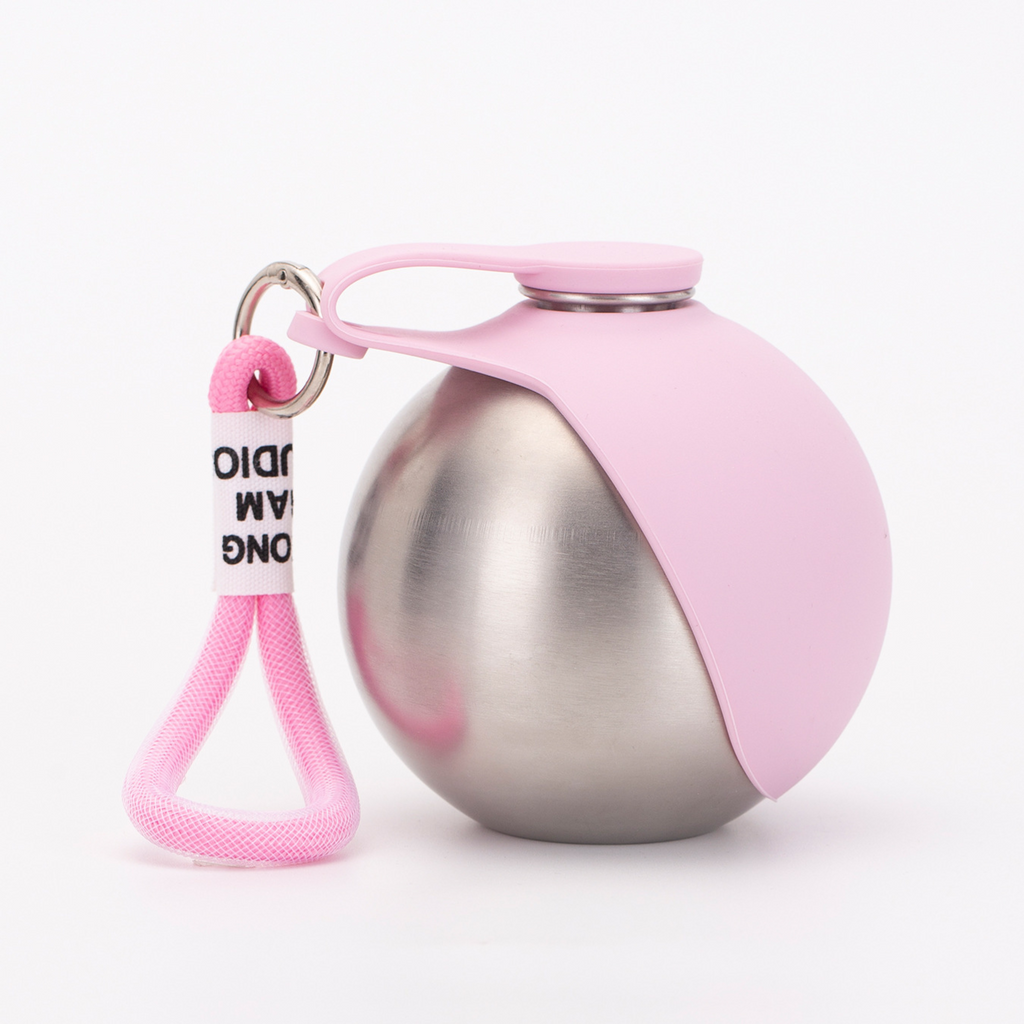 Portable Dog Water Bottle – 304 Stainless Steel Travel Water Dispenser with Carry Rope